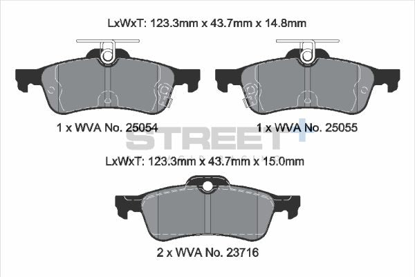 PAGID Racing STREET+ HONDA CIVIC IX (FK) Brake Pads - T8196SP2001 Rear