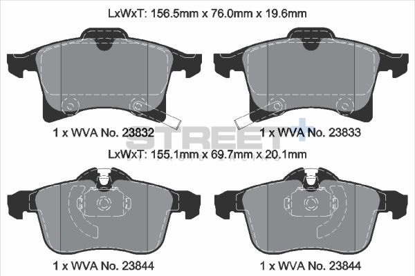 PAGID Racing STREET+ CHEVROLET COMBO Brake Pads - T8179SP2001 Front