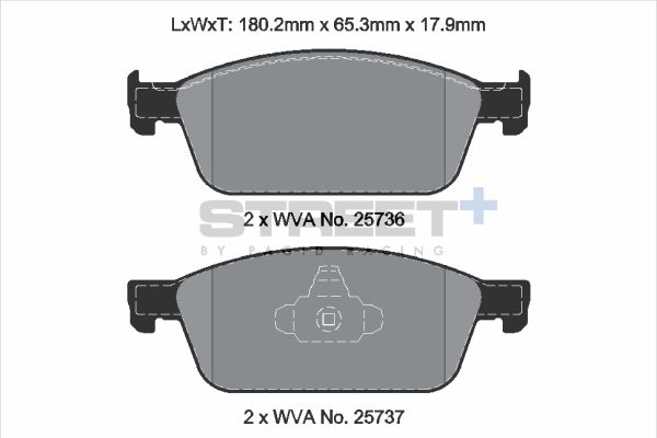 PAGID Racing STREET+ FORD FOCUS III Brake Pads - T8125SP2001 Front
