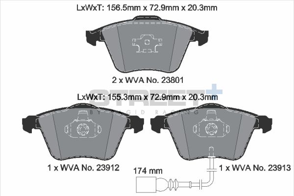 PAGID Racing STREET+ AUDI A3 (8P1) Brake Pads - T8046SP2001 Front