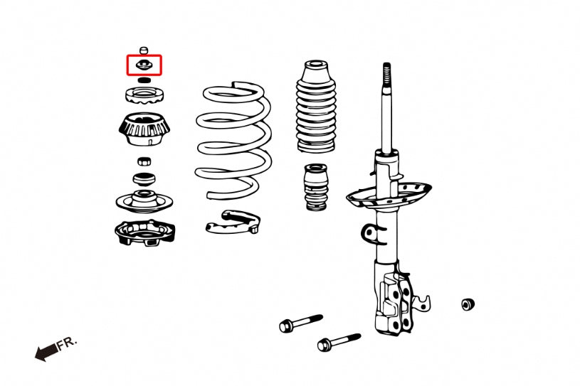 HARDRACE FRONT REINFORCED SHOCK ABSORBER TOP NUT HardRace