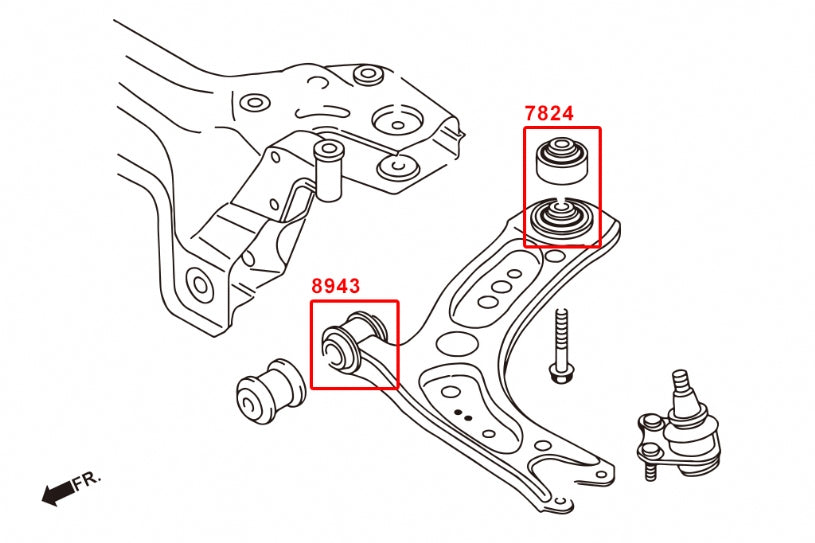 HARDRACE FRONT LOWER ARM BUSH - FRONT HardRace