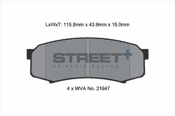 PAGID Racing STREET+ BAIC WEIWANG 007 Brake Pads - T8007SP2001 Rear