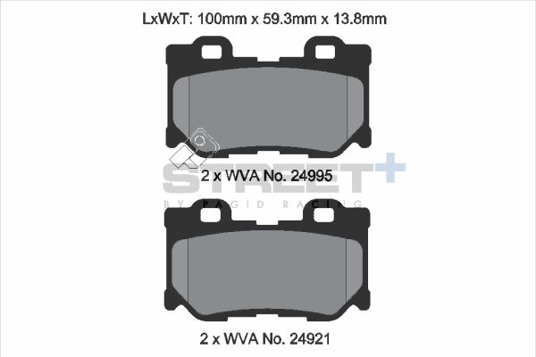 PAGID Racing STREET+ INFINITI FX Brake Pads - T8100SP2001 Rear