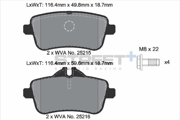 PAGID Racing STREET+ BRABUS 35MR (W166) Brake Pads - T8115SP2001 Rear