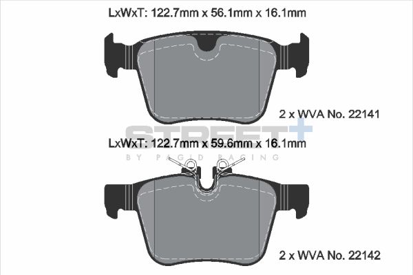 PAGID Racing STREET+ JAGUAR E-PACE (X540) Brake Pads - T8012SP2001 Rear