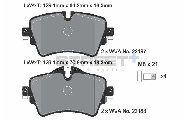 PAGID Racing STREET+ BMW 1 (F52) Brake Pads - T8161SP2001 Front