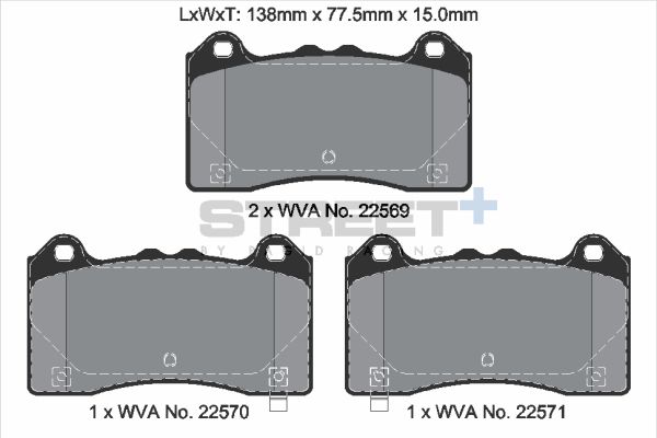 PAGID Racing STREET+ FORD FOCUS III Brake Pads - T8163SP2001 Front