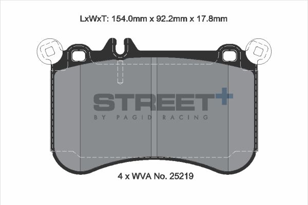 PAGID Racing STREET+ BRABUS 50S (W221) Brake Pads - T8116SP2001 Front