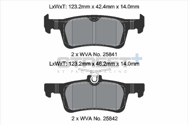 PAGID Racing STREET+ FORD FIESTA VII (HJ, HF) Brake Pads - T8235SP2001 Rear
