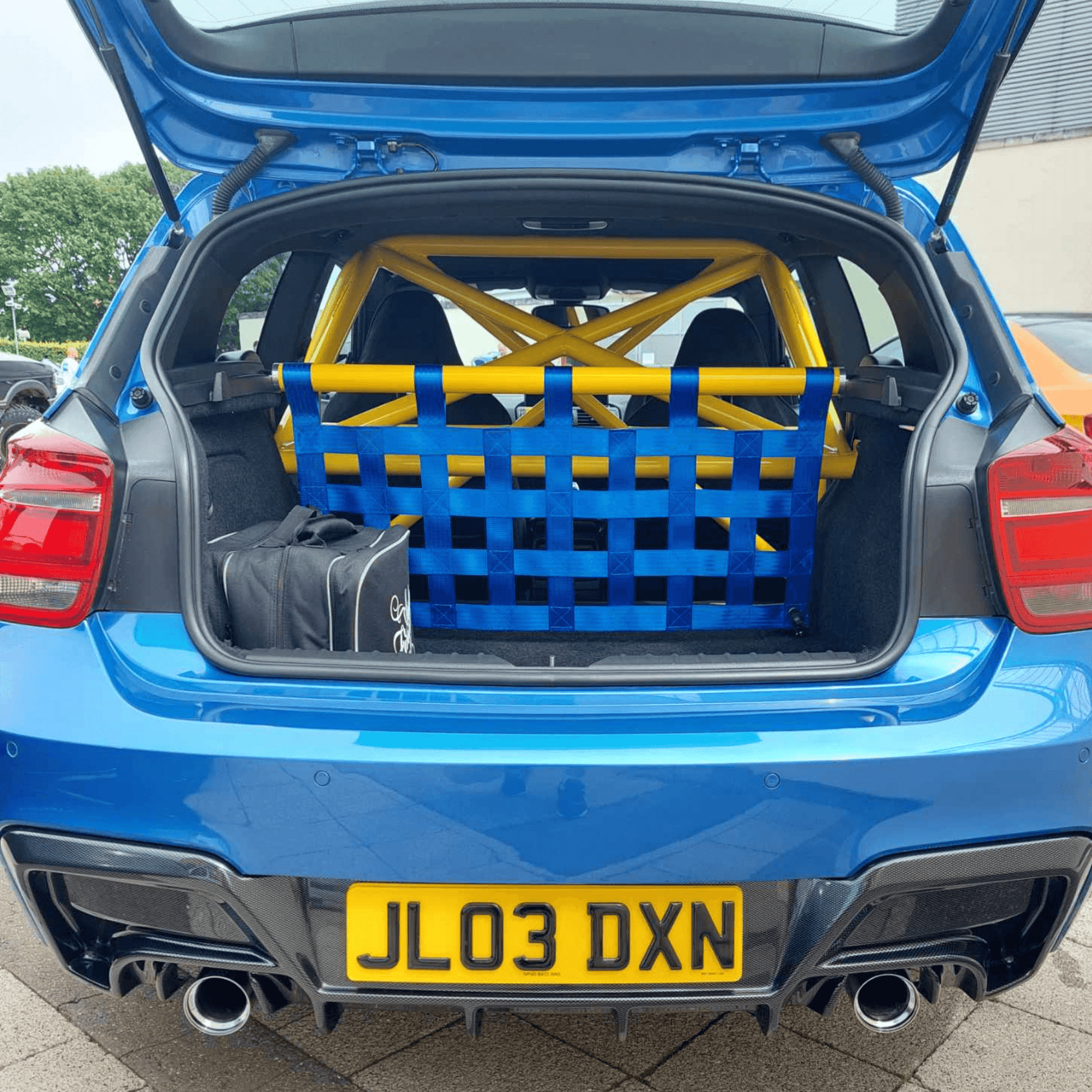 BMW 1 Series F20 F21 M135i M140i Strut bar and Cargo net cargo-nets.co.uk