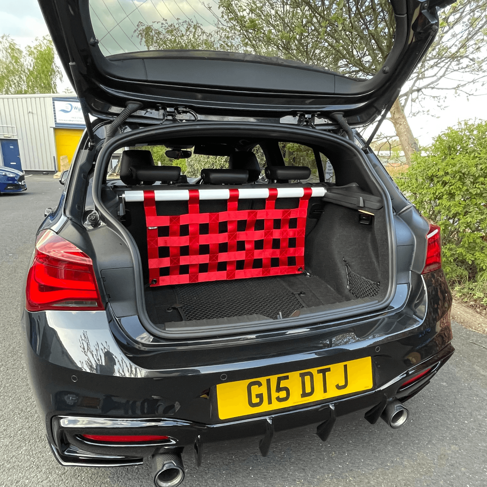 BMW 1 Series F20 F21 M135i M140i Strut bar and Cargo net cargo-nets.co.uk