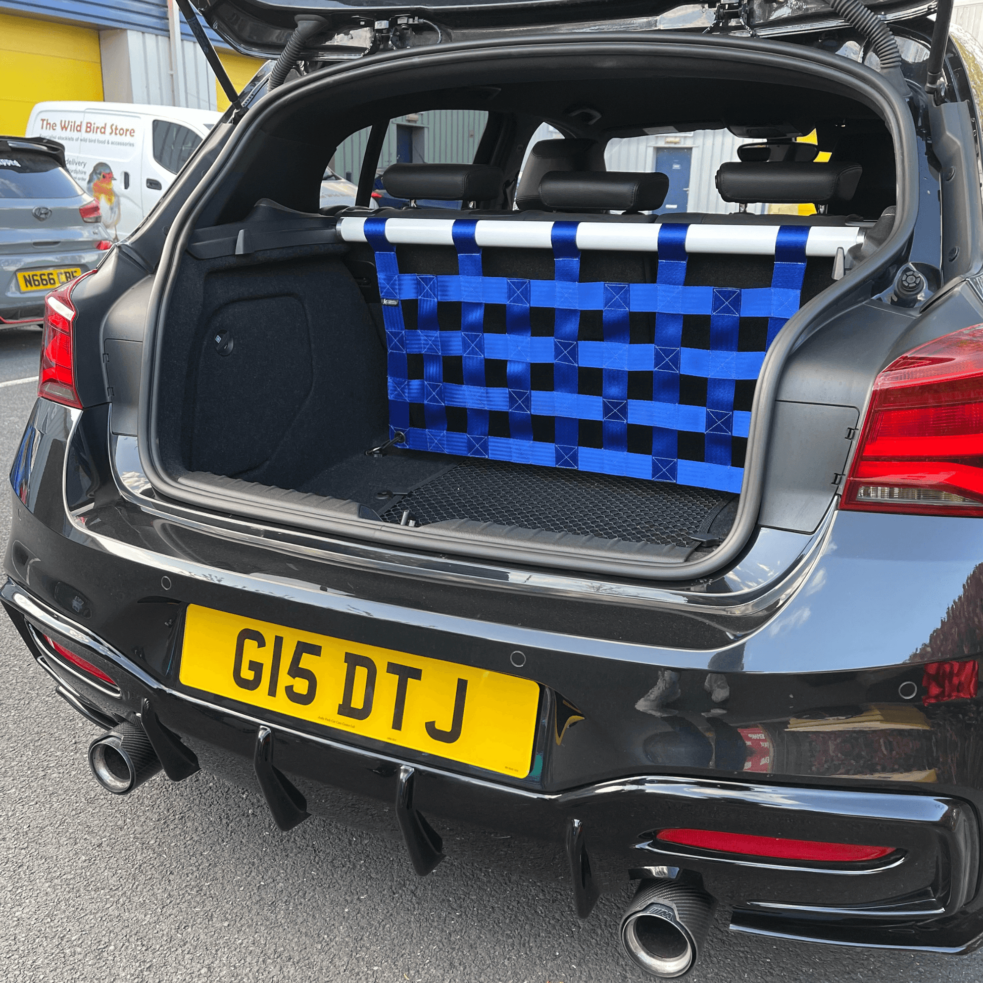 BMW 1 Series F20 F21 M135i M140i Strut bar and Cargo net cargo-nets.co.uk