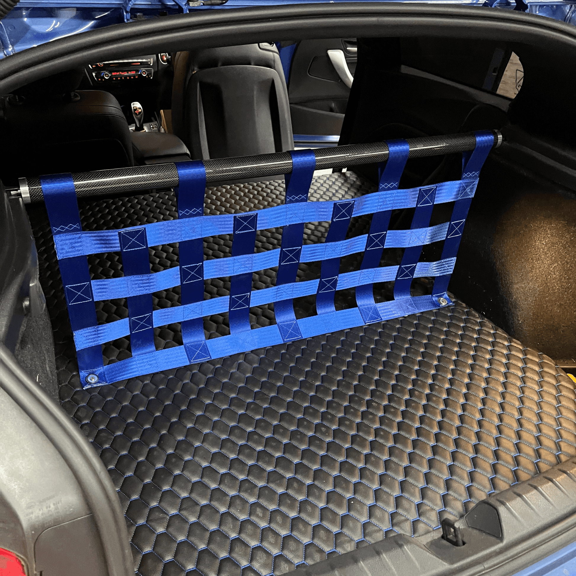 BMW 1 Series F20 F21 M135i M140i Strut bar and Cargo net cargo-nets.co.uk