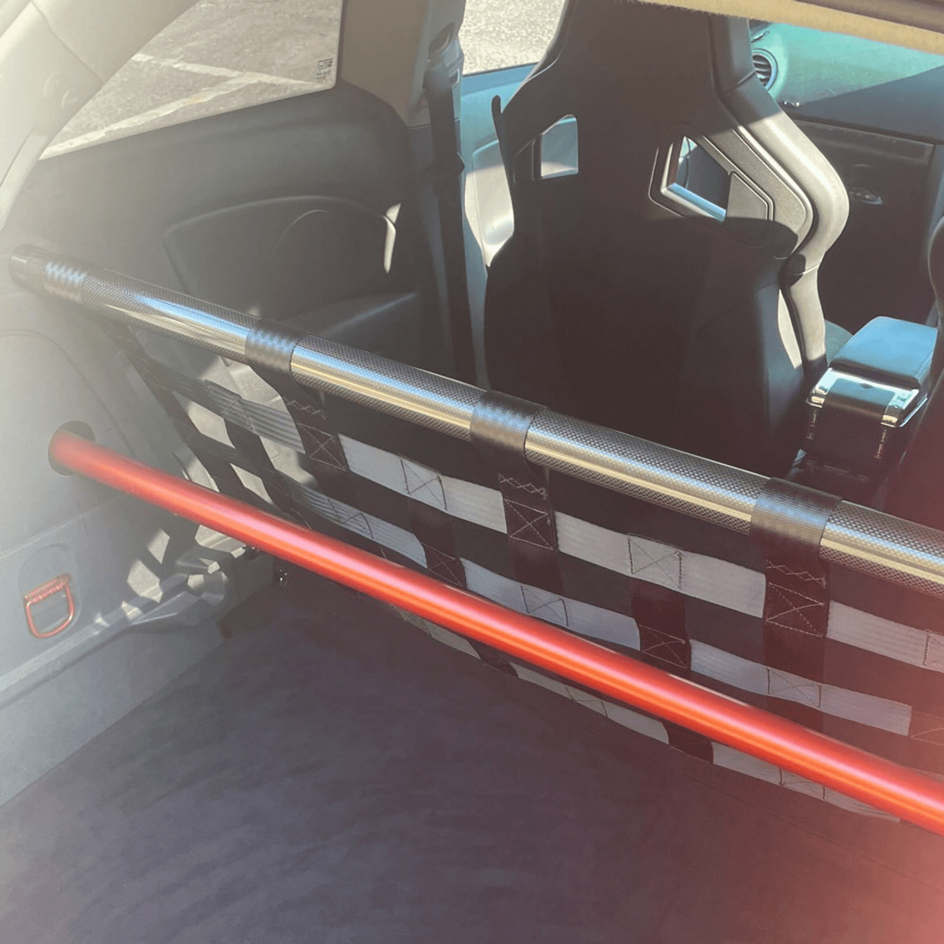 Vauxhall Corsa D Strut bar and Cargo net cargo-nets.co.uk