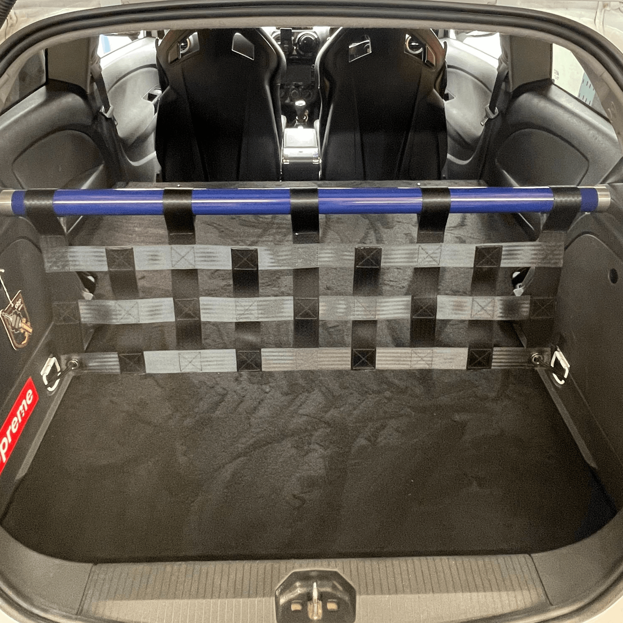 Vauxhall Corsa D Strut bar and Cargo net cargo-nets.co.uk