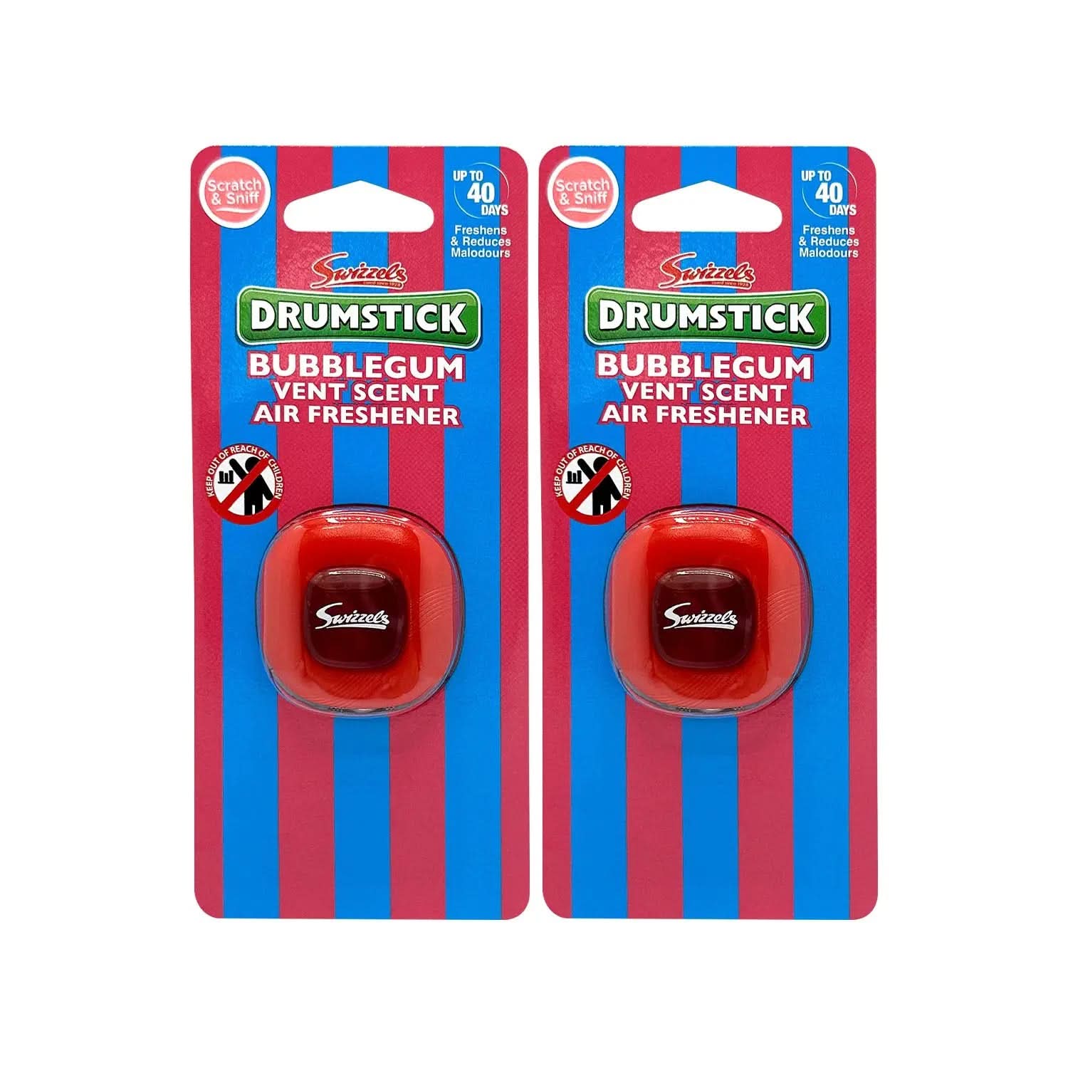 Swizzels Bubblegum Drumstick Single Vent Clip Car Air Freshener Flava Car Scents