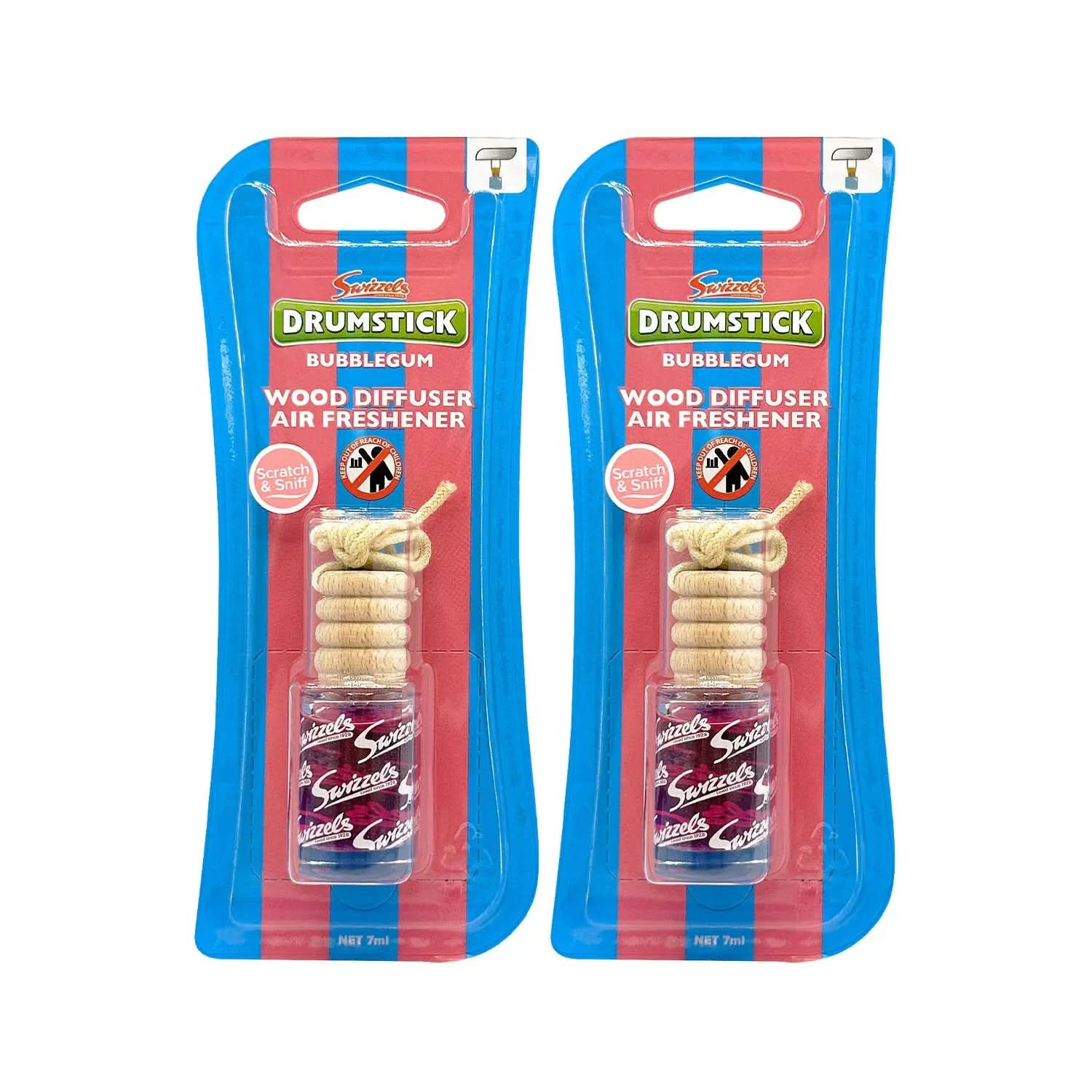 Swizzels Bubblegum Drumstick Wood Diffuser Car Air Freshener Flava Car Scents