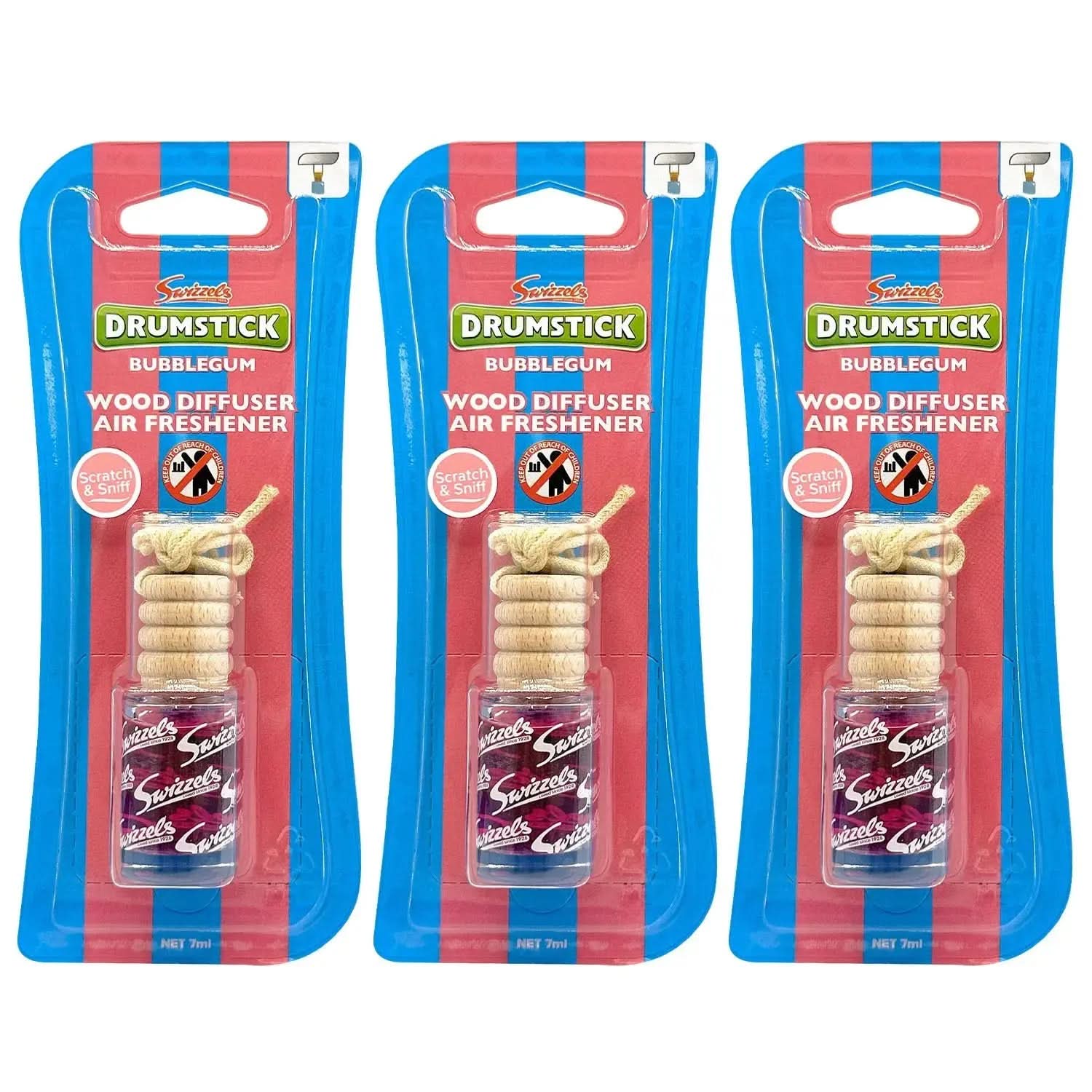 Swizzels Bubblegum Drumstick Wood Diffuser Car Air Freshener Flava Car Scents