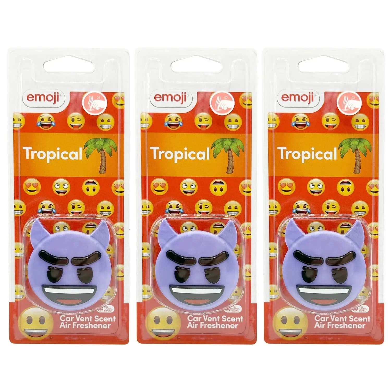 Emoji® Devil Vent Clip Car Air Freshener - Tropical Scent Flava Car Scents