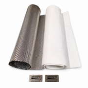Exoracing DIY weldable exhaust heat shield kit with embossed stainless sheet, thermal insulation and two logo plates