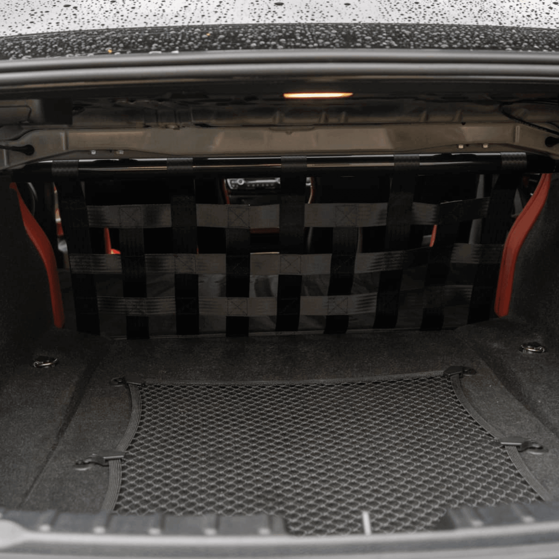 BMW 4 Series F82 M4 Strut bar and Cargo net cargo-nets.co.uk