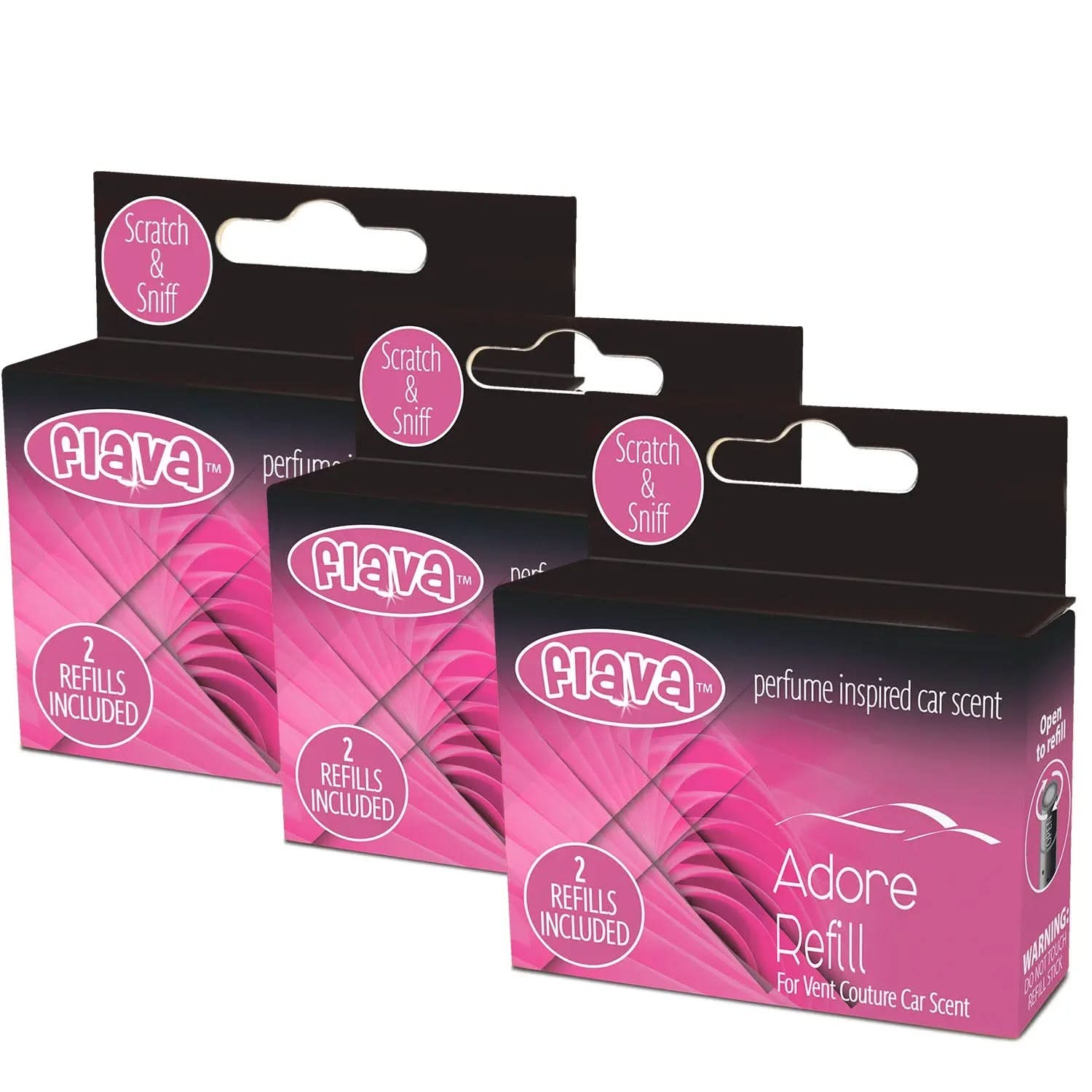 Flava Couture 2 Pack Refill Stick For Refillable Vent Car Air Fresheners - Adore Flava Car Scents