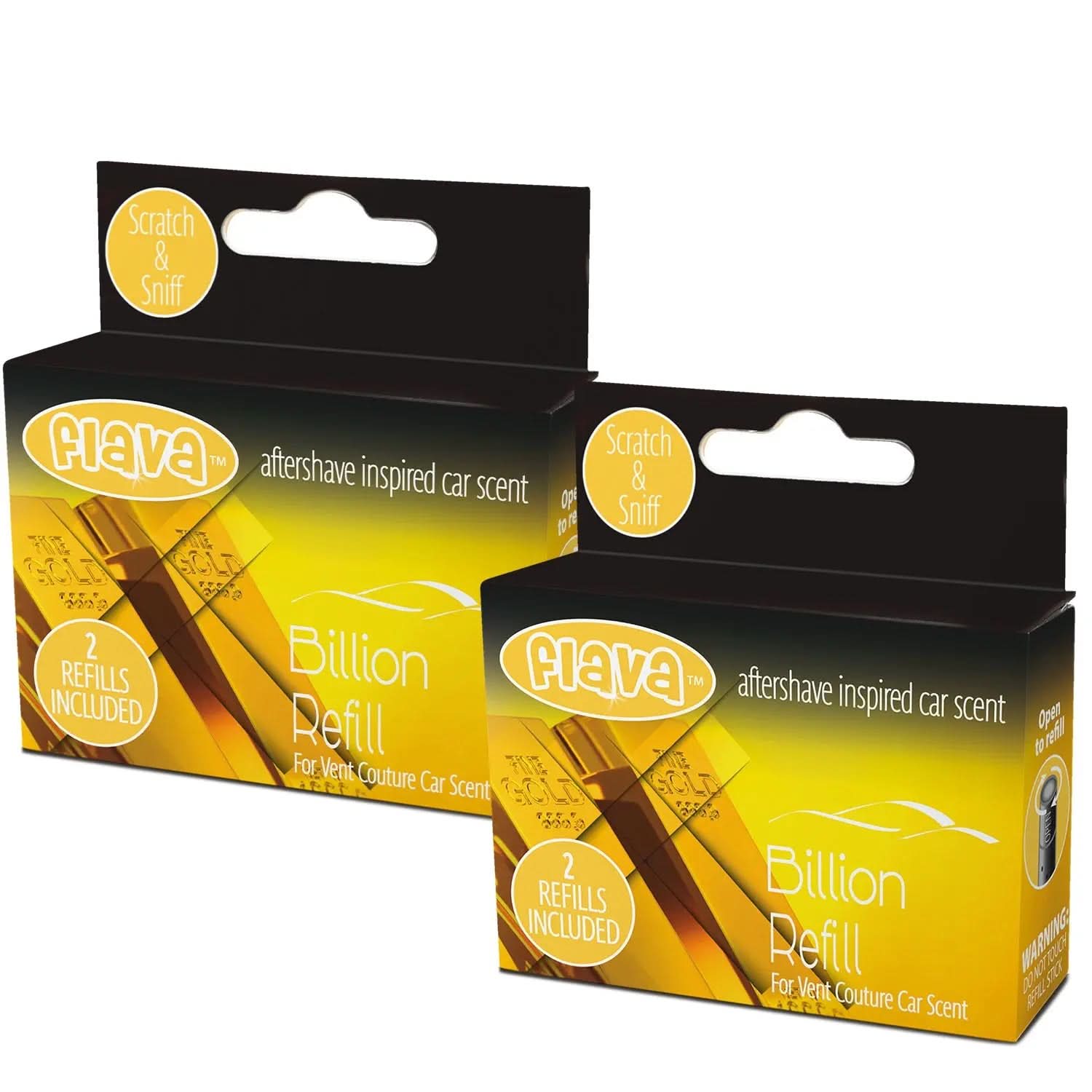 Flava Couture 2 Pack Refill Stick For Refillable Vent Car Air Fresheners - Billion Flava Car Scents