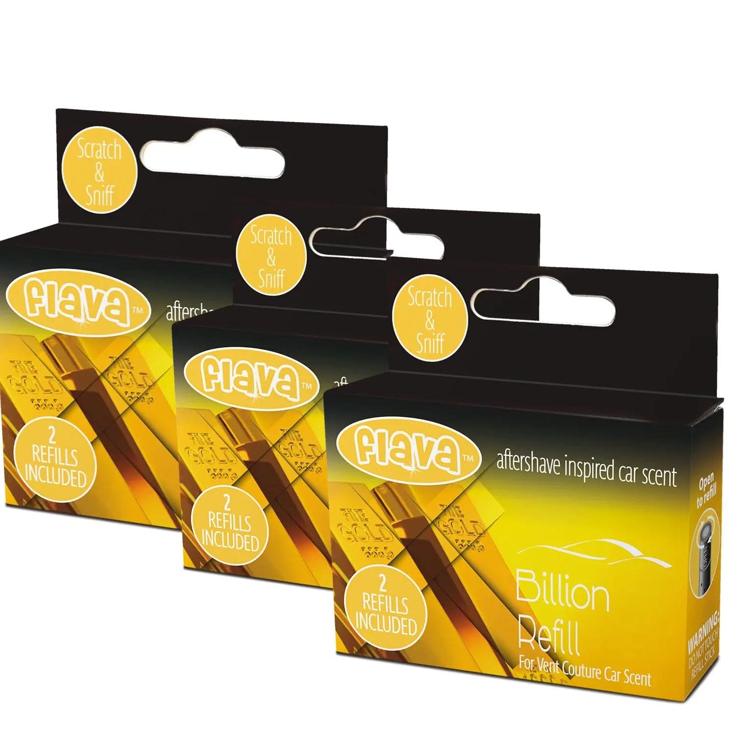 Flava Couture 2 Pack Refill Stick For Refillable Vent Car Air Fresheners - Billion Flava Car Scents