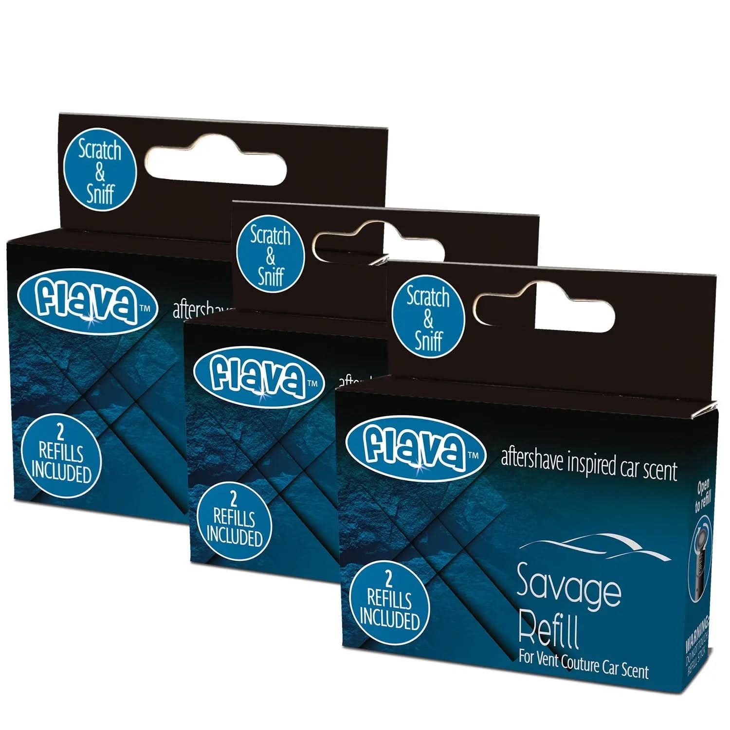 Flava Couture 2 Pack Refill Stick For Refillable Vent Car Air Fresheners - Savage Flava Car Scents
