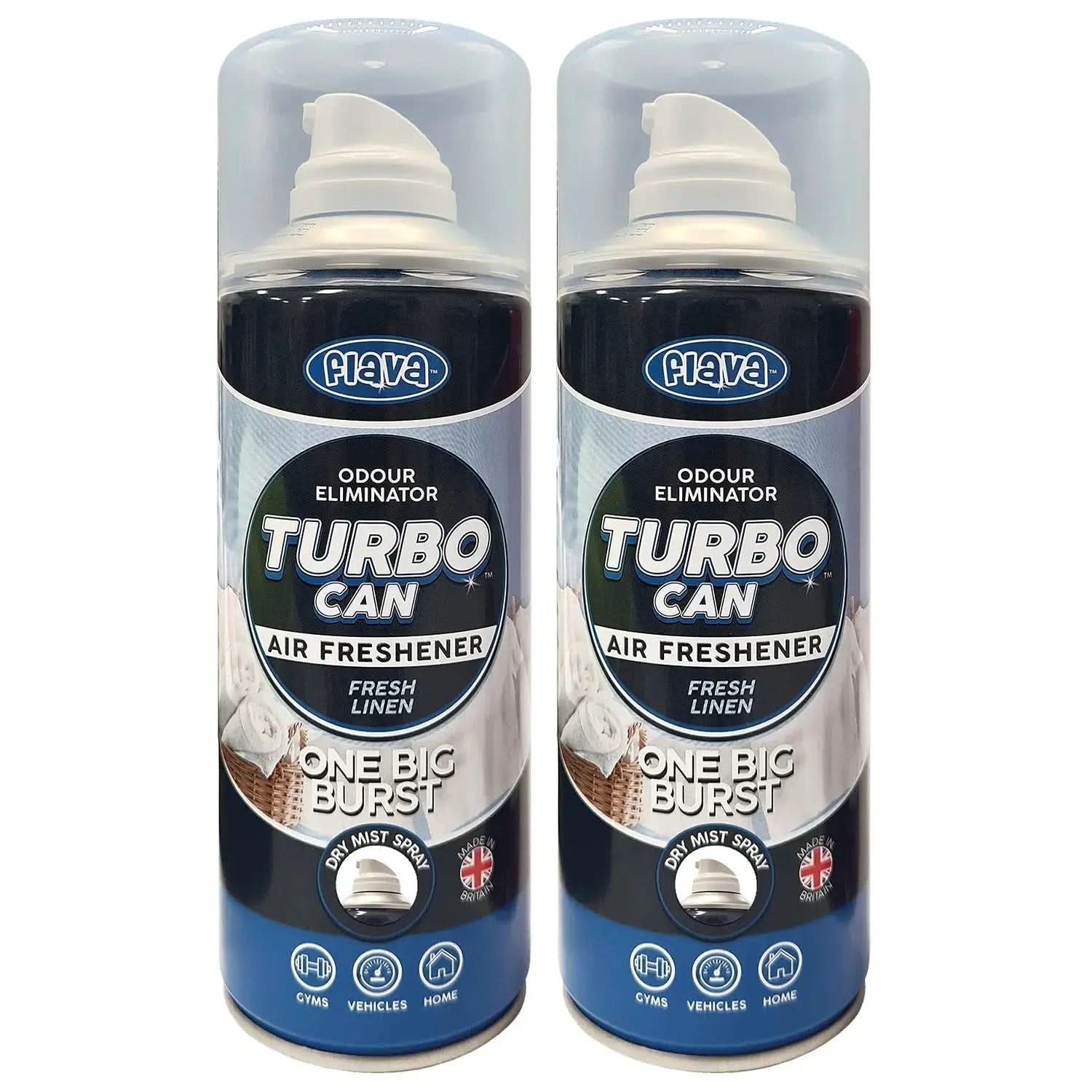 Flava Turbo Can Spray - Fresh Linen Flava Car Scents