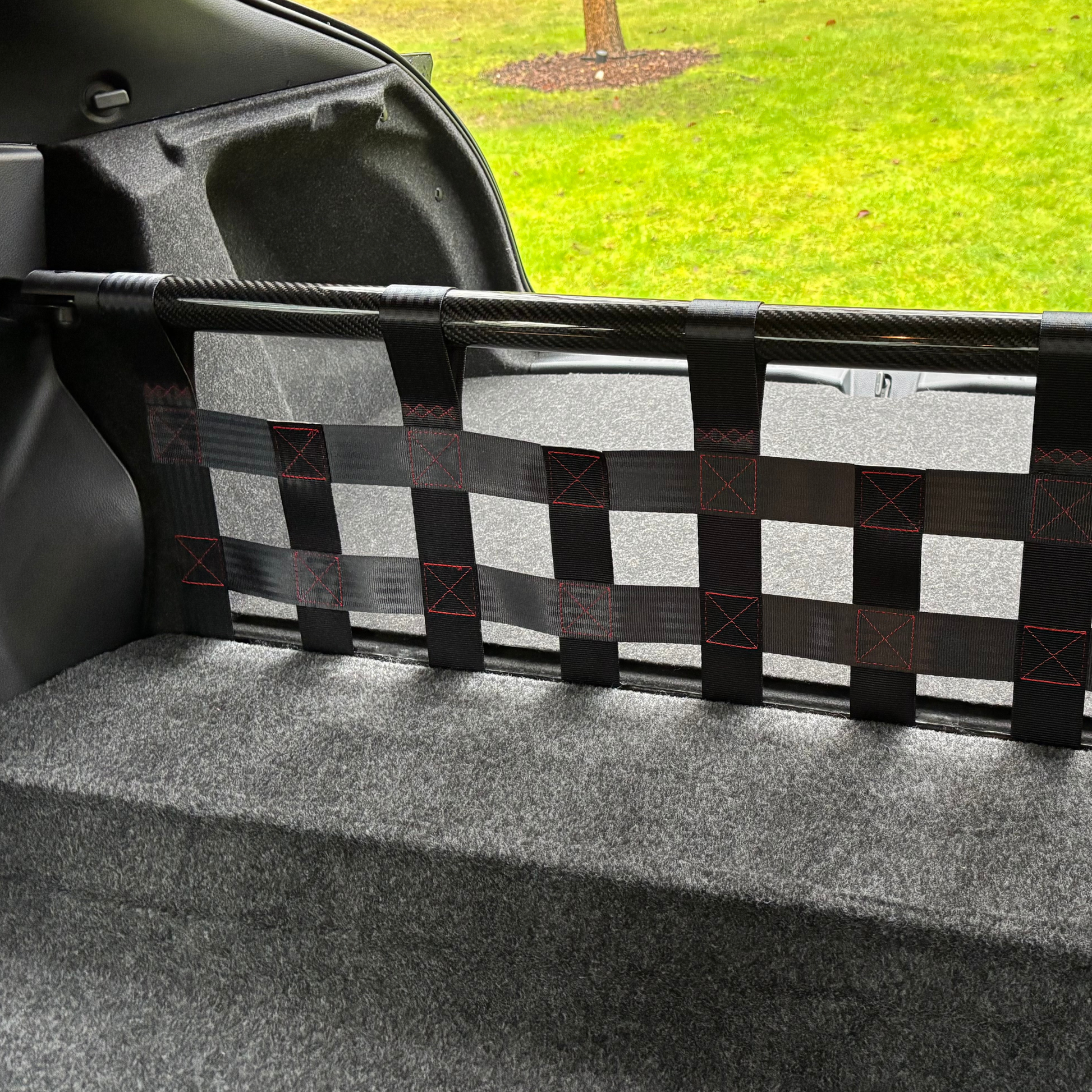 Toyota GR Yaris Strut bar and Cargo net cargo-nets.co.uk