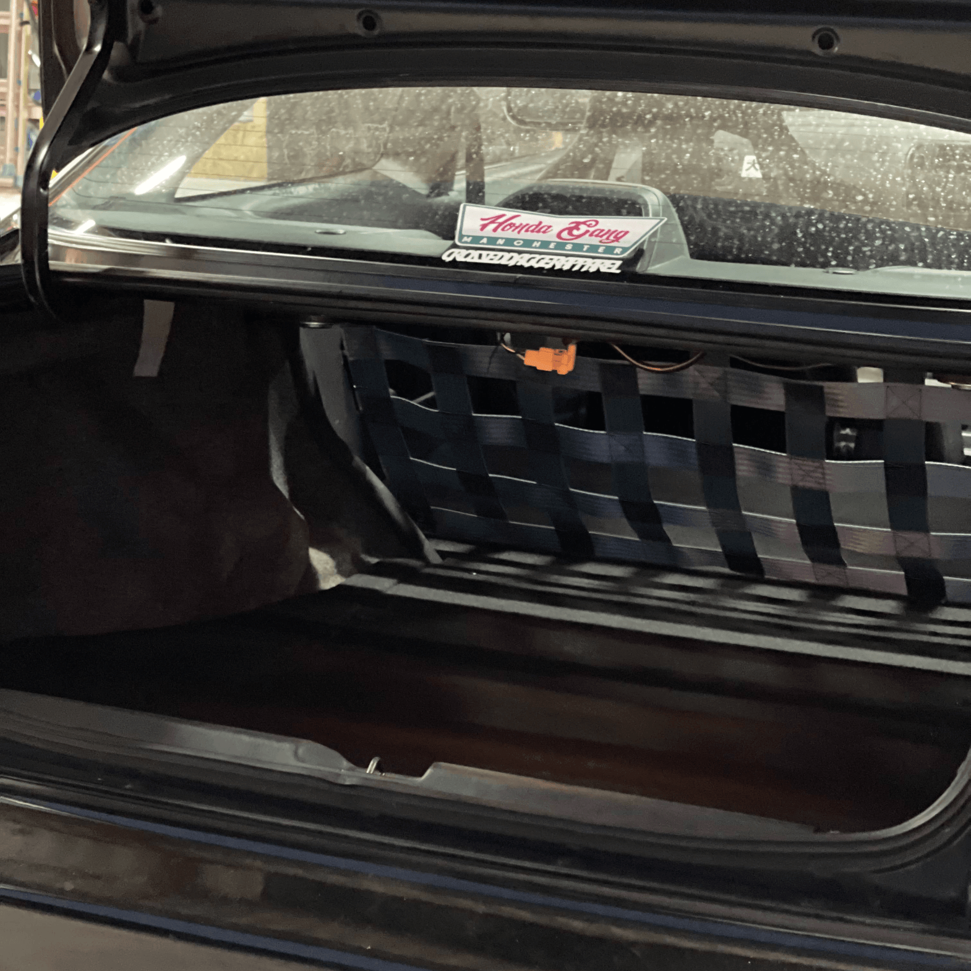 Honda Civic Mk6 Ek Em1 Coupe Strut bar and Cargo net cargo-nets.co.uk