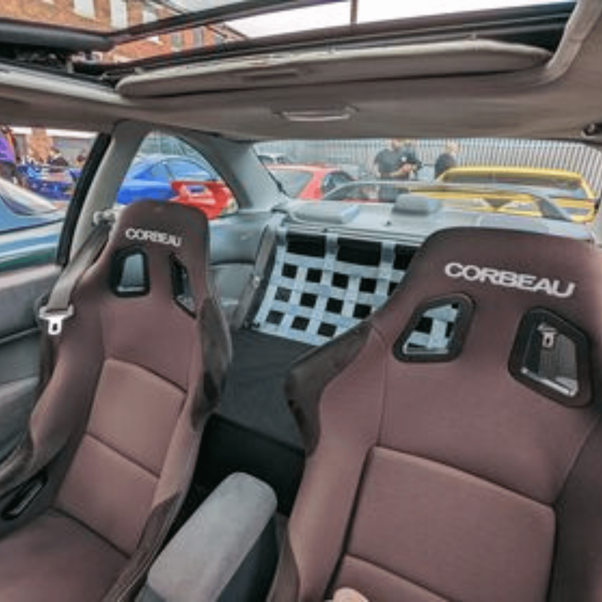 Honda Civic Mk6 Ek Em1 Coupe Strut bar and Cargo net cargo-nets.co.uk