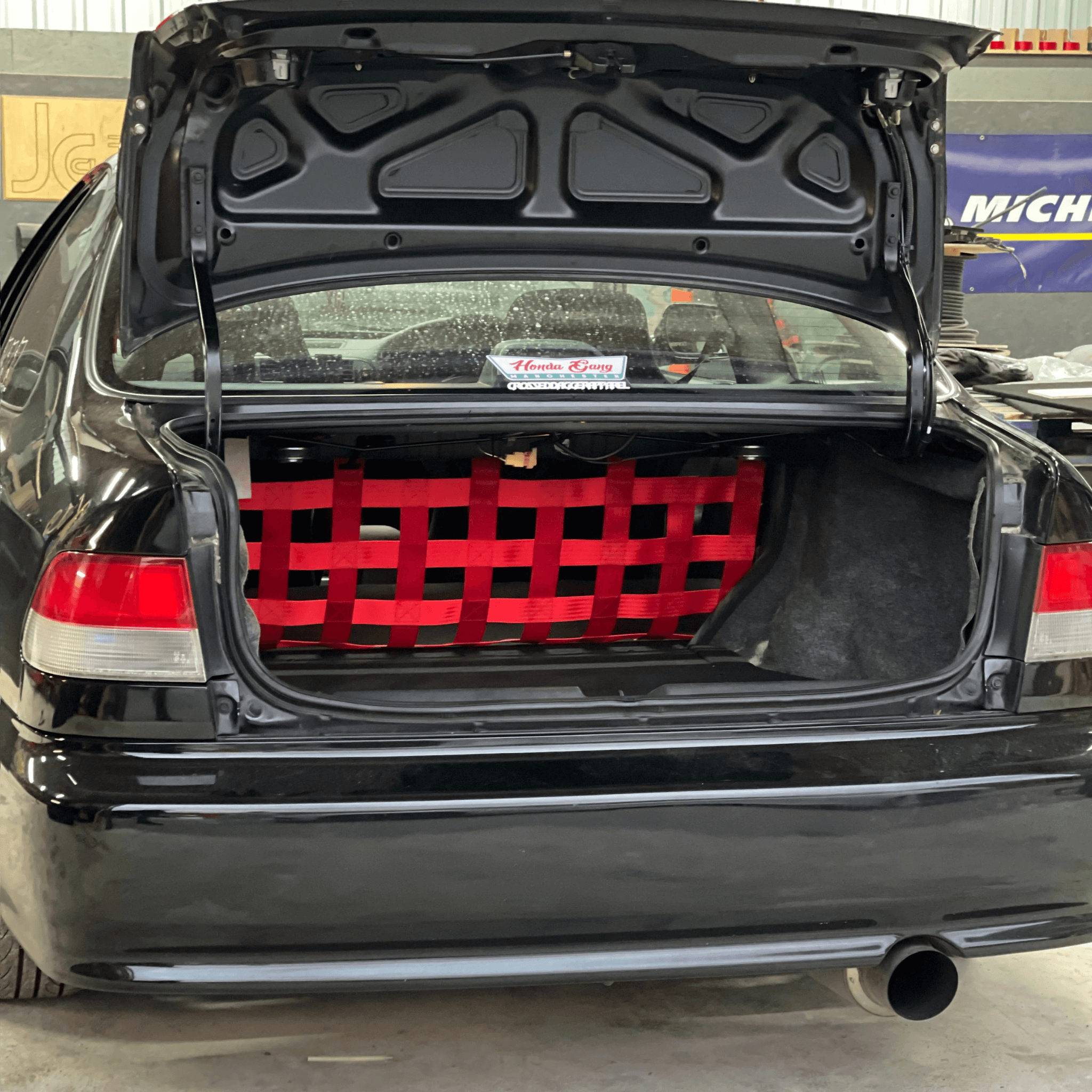 Honda Civic Mk6 Ek Em1 Coupe Strut bar and Cargo net cargo-nets.co.uk