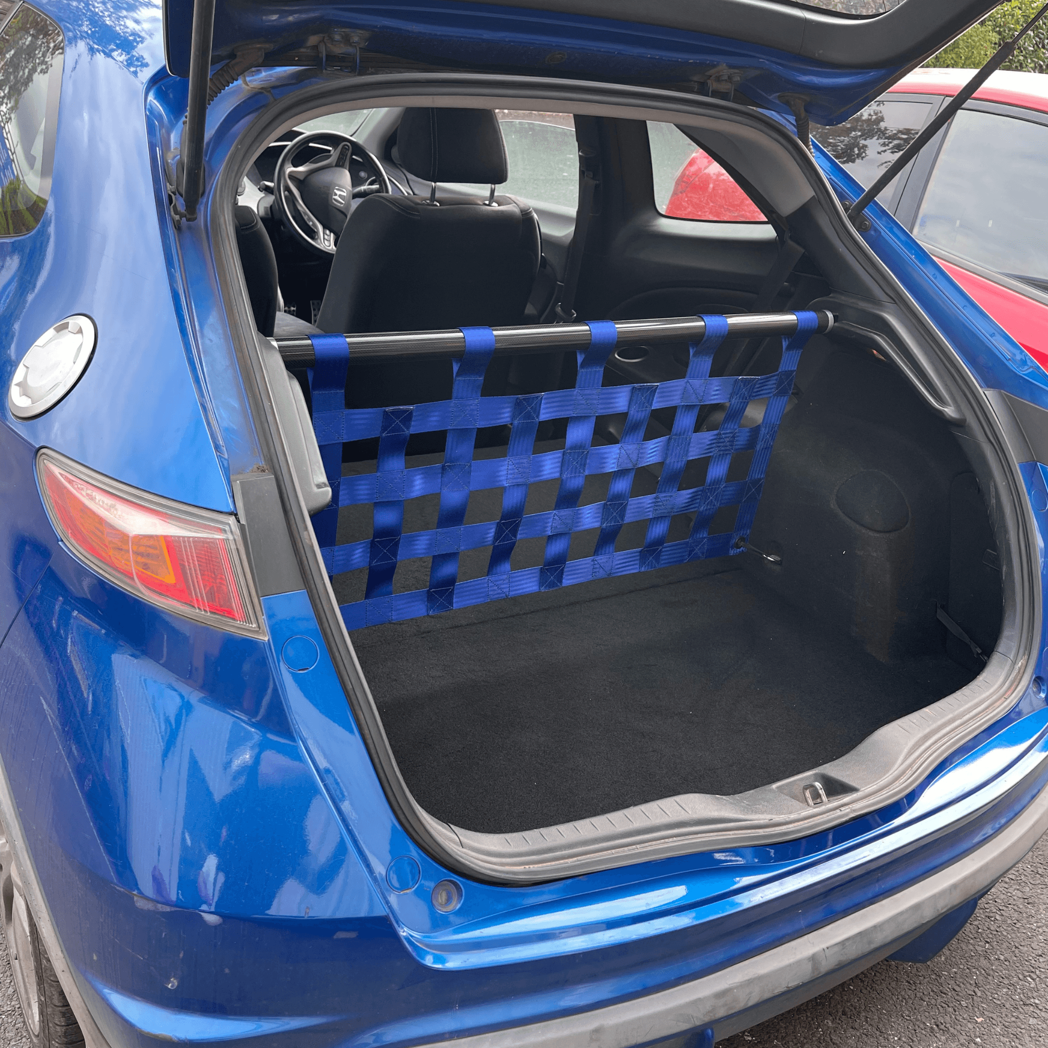 Honda Civic Mk8 FN2 Strut bar and Cargo net cargo-nets.co.uk