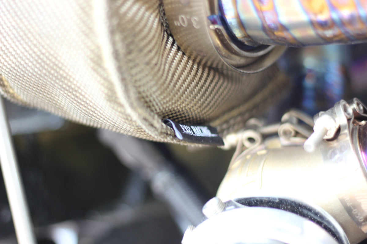 Exoracing Turbo Blanket V3 fitted to turbocharger turbine housing