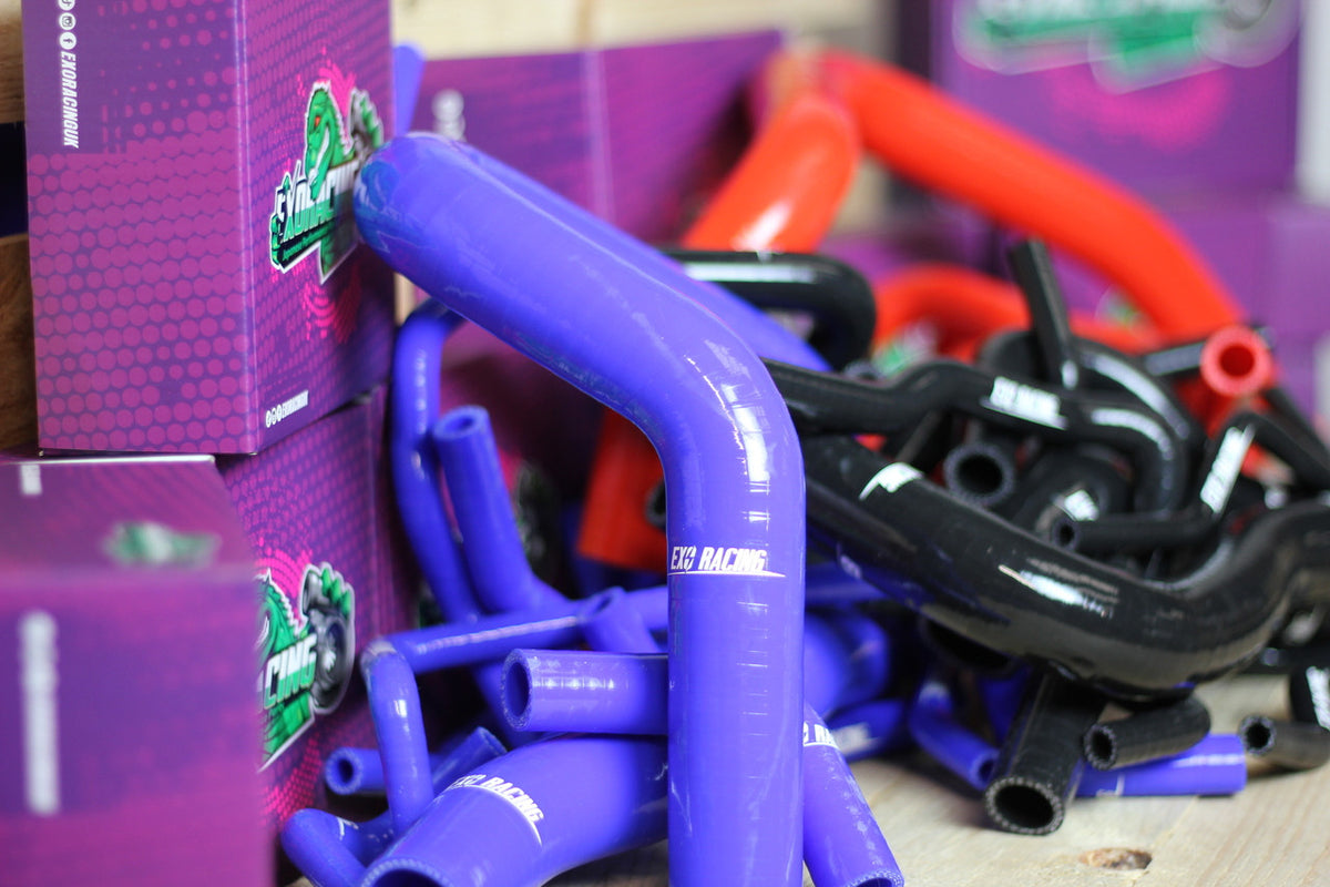 Black silicone coolant hose with purple inner layer for Honda Civic EP3