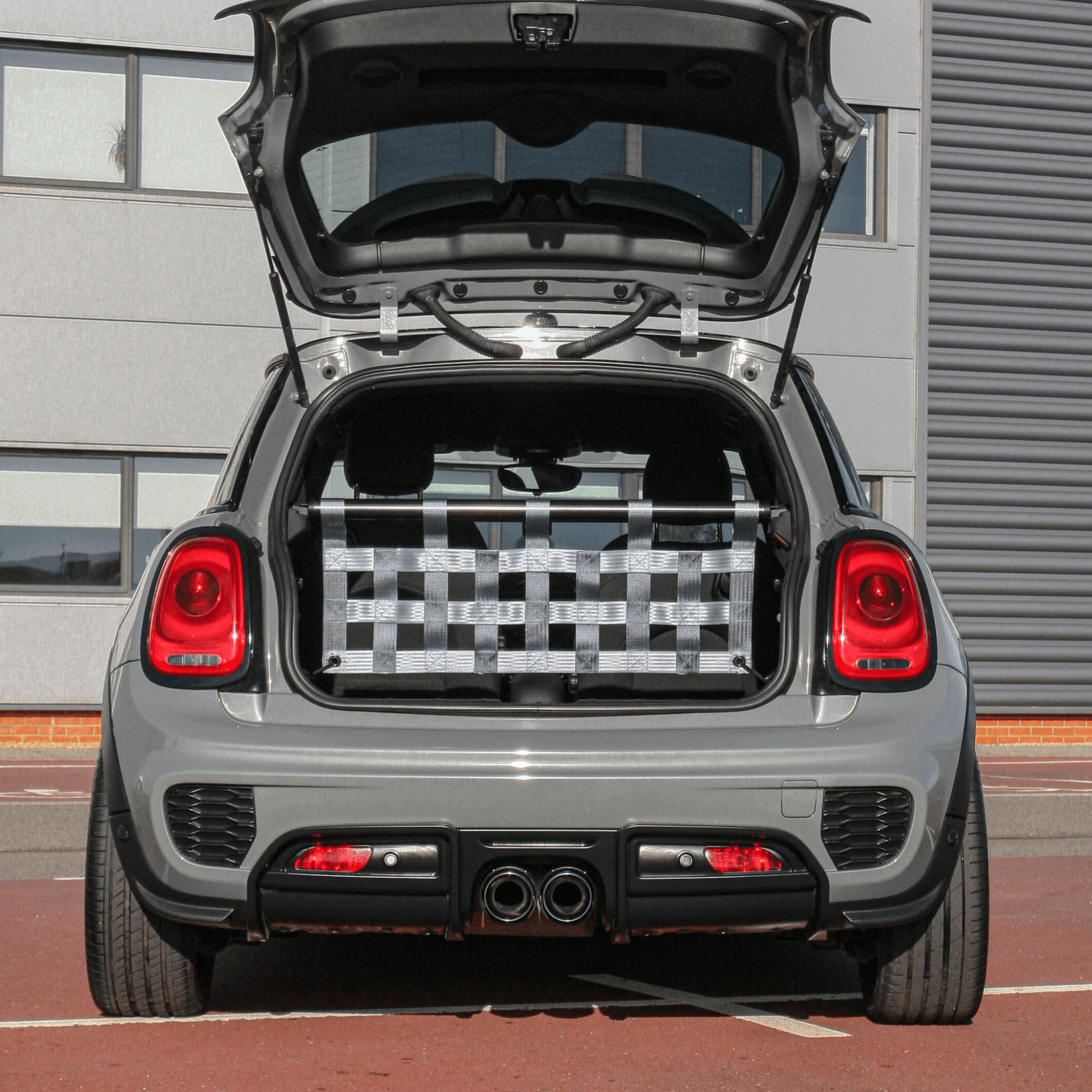 Mini Cooper S F56 Strut bar and Cargo net cargo-nets.co.uk