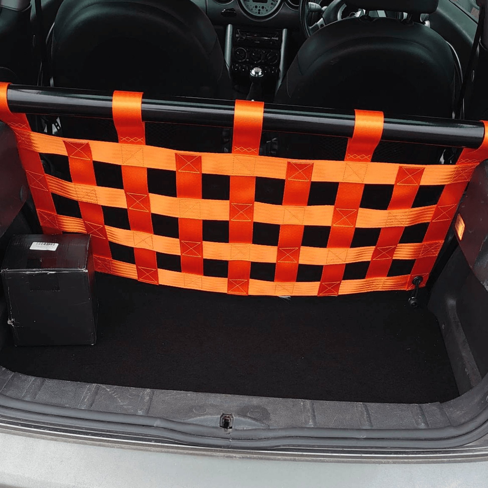Mini Cooper R50 R53 Strut bar and Cargo net cargo-nets.co.uk