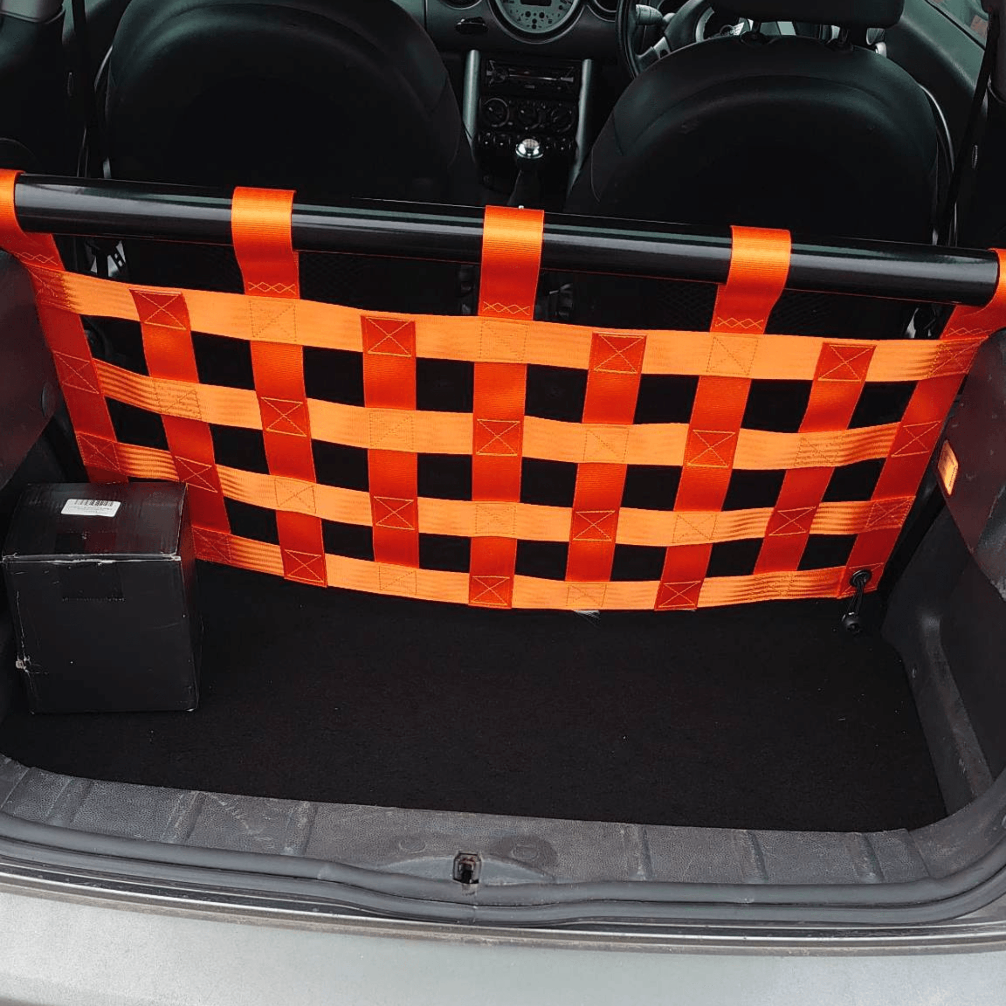 Mini Cooper R50 R53 Strut bar and Cargo net cargo-nets.co.uk