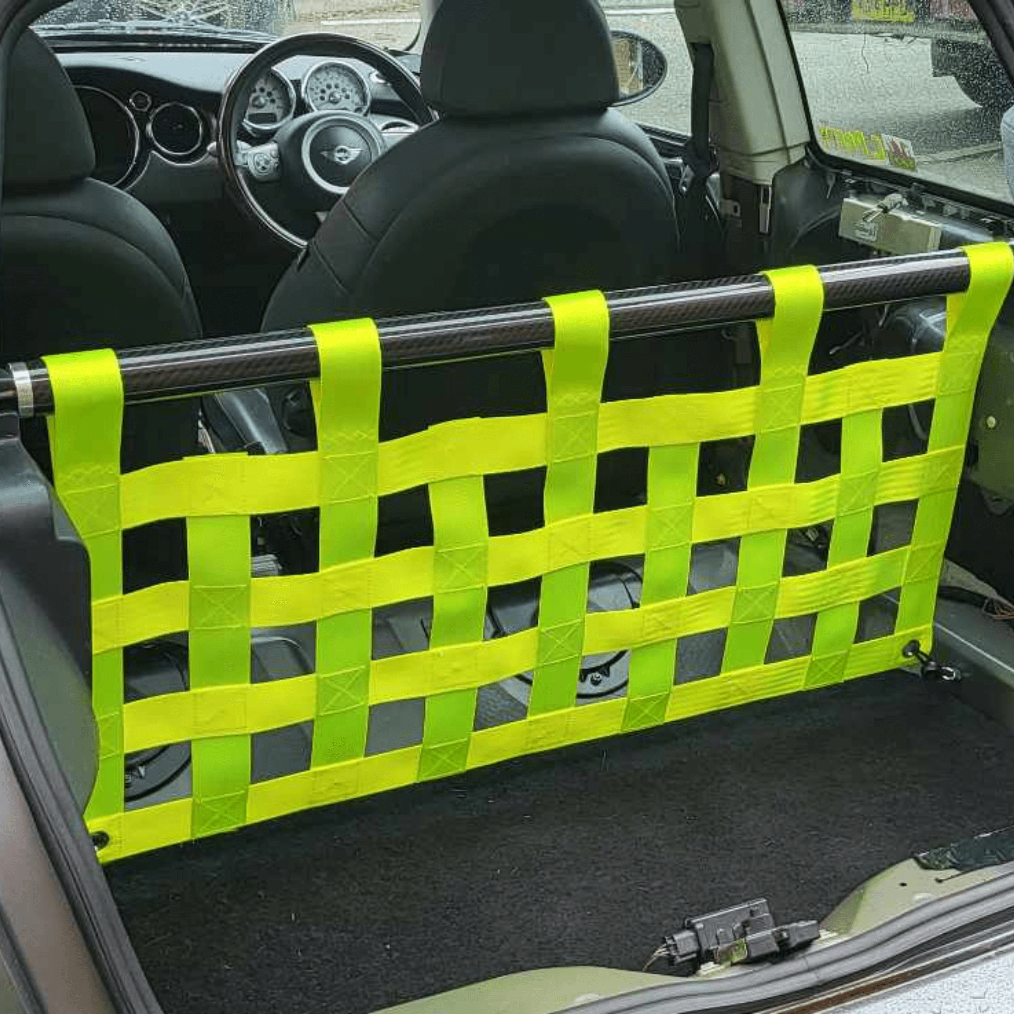 Mini Cooper R50 R53 Strut bar and Cargo net cargo-nets.co.uk