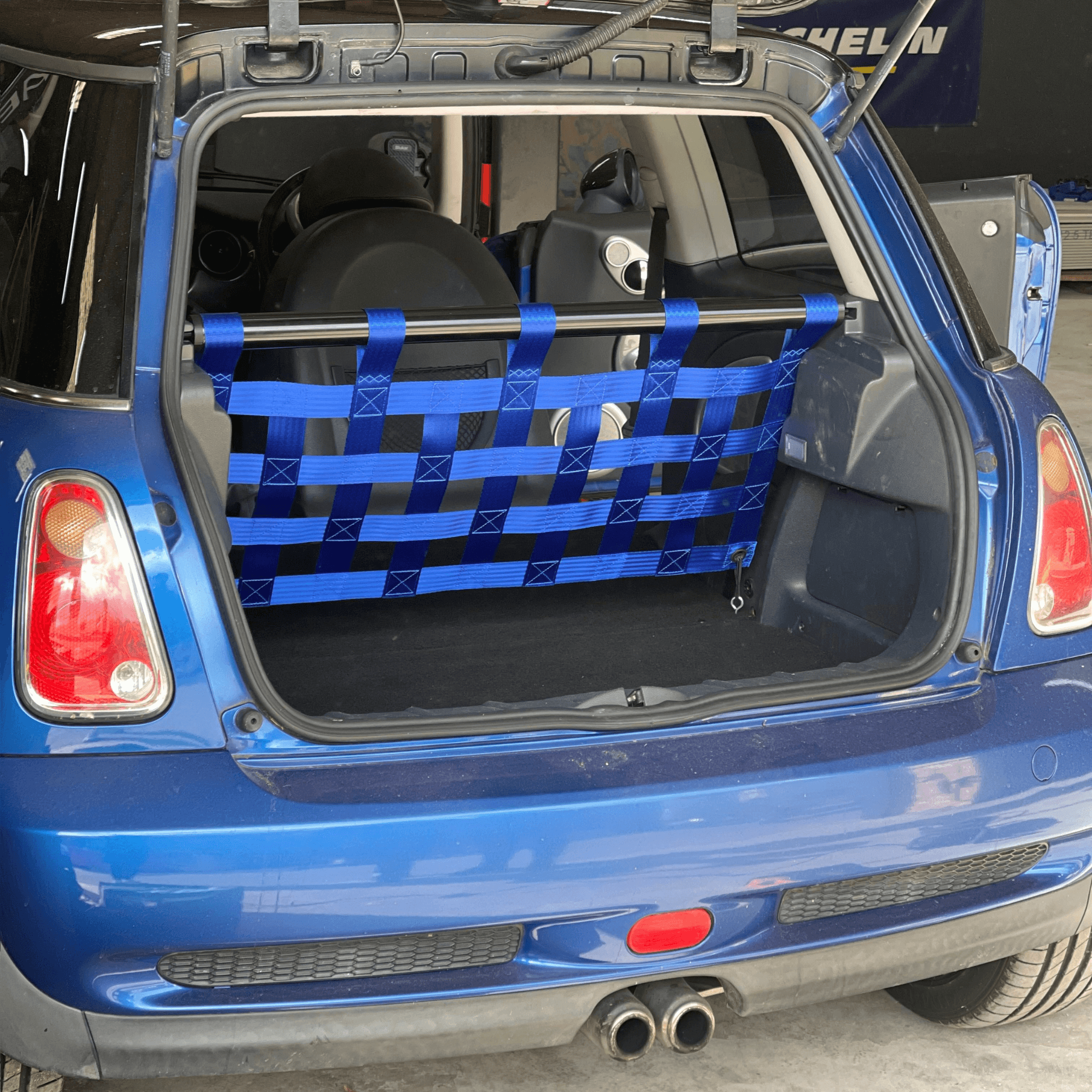 Mini Cooper R50 R53 Strut bar and Cargo net cargo-nets.co.uk