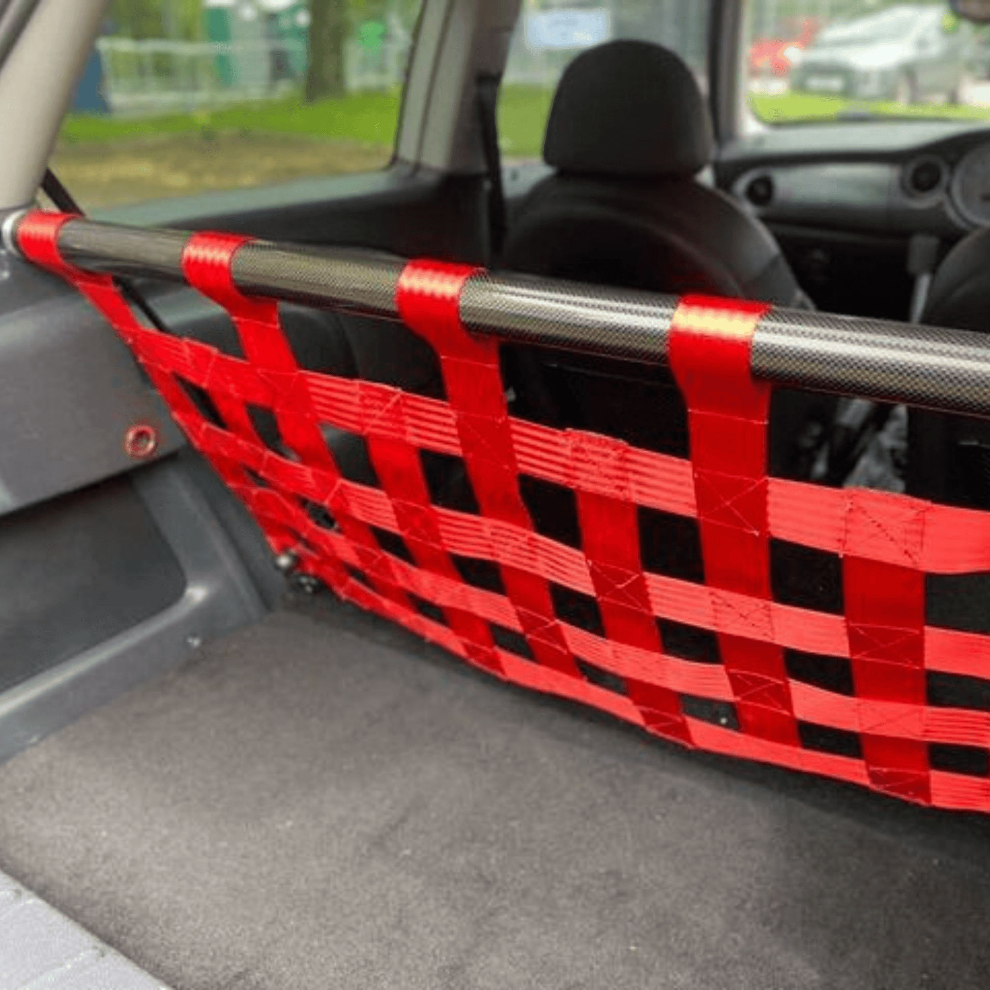 Mini Cooper R50 R53 Strut bar and Cargo net cargo-nets.co.uk