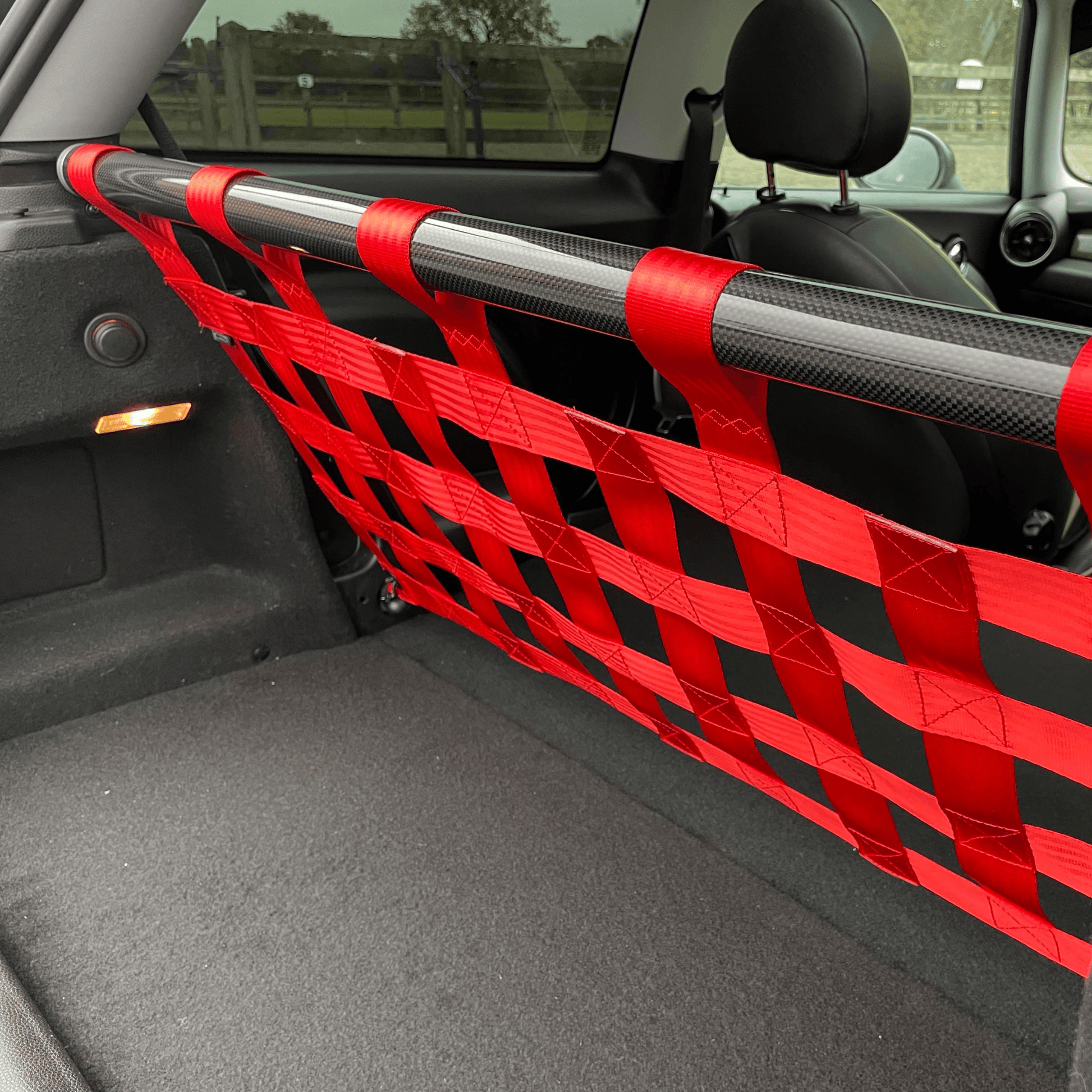 Mini Cooper S R56 Strut bar and Cargo net cargo-nets.co.uk