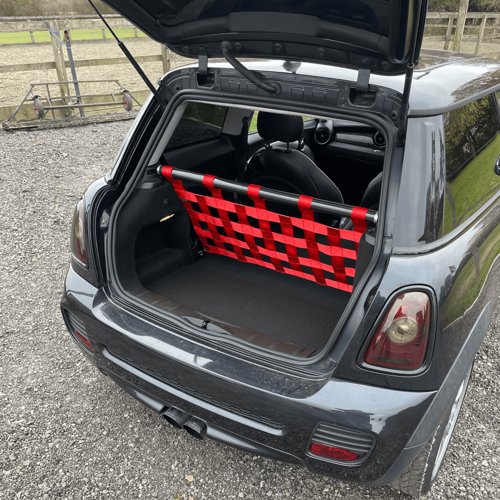 Mini Cooper S R56 Strut bar and Cargo net cargo-nets.co.uk