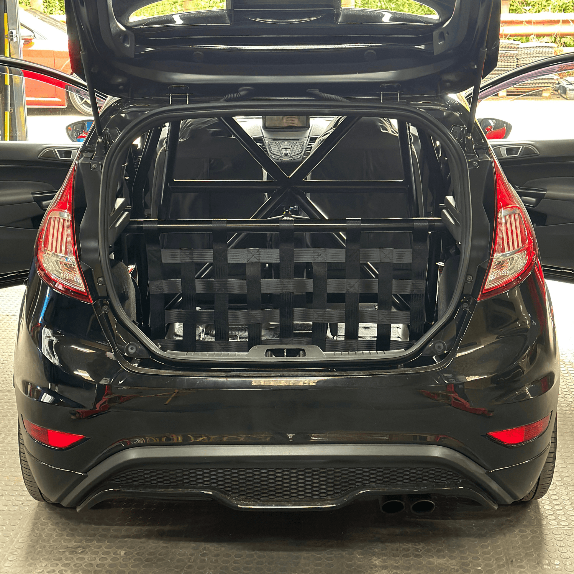 Ford Fiesta Mk7 Mk7.5 ST180 Strut bar and Cargo net cargo-nets.co.uk