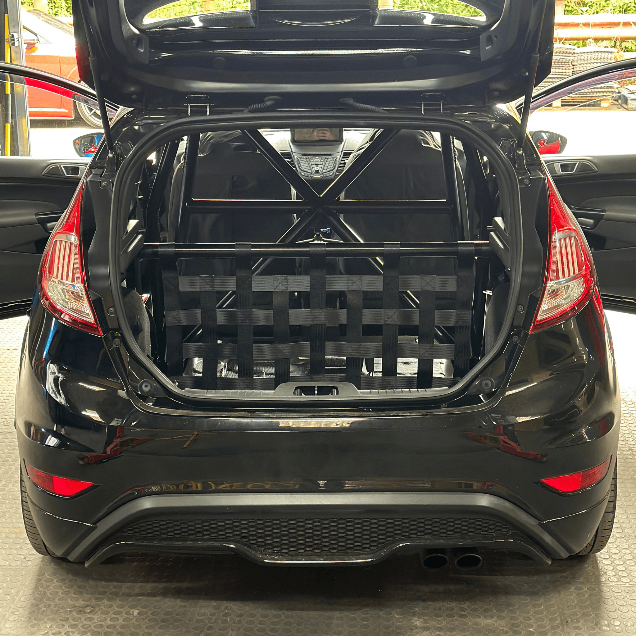 Ford Fiesta Mk7 Mk7.5 ST180 Strut bar and Cargo net cargo-nets.co.uk