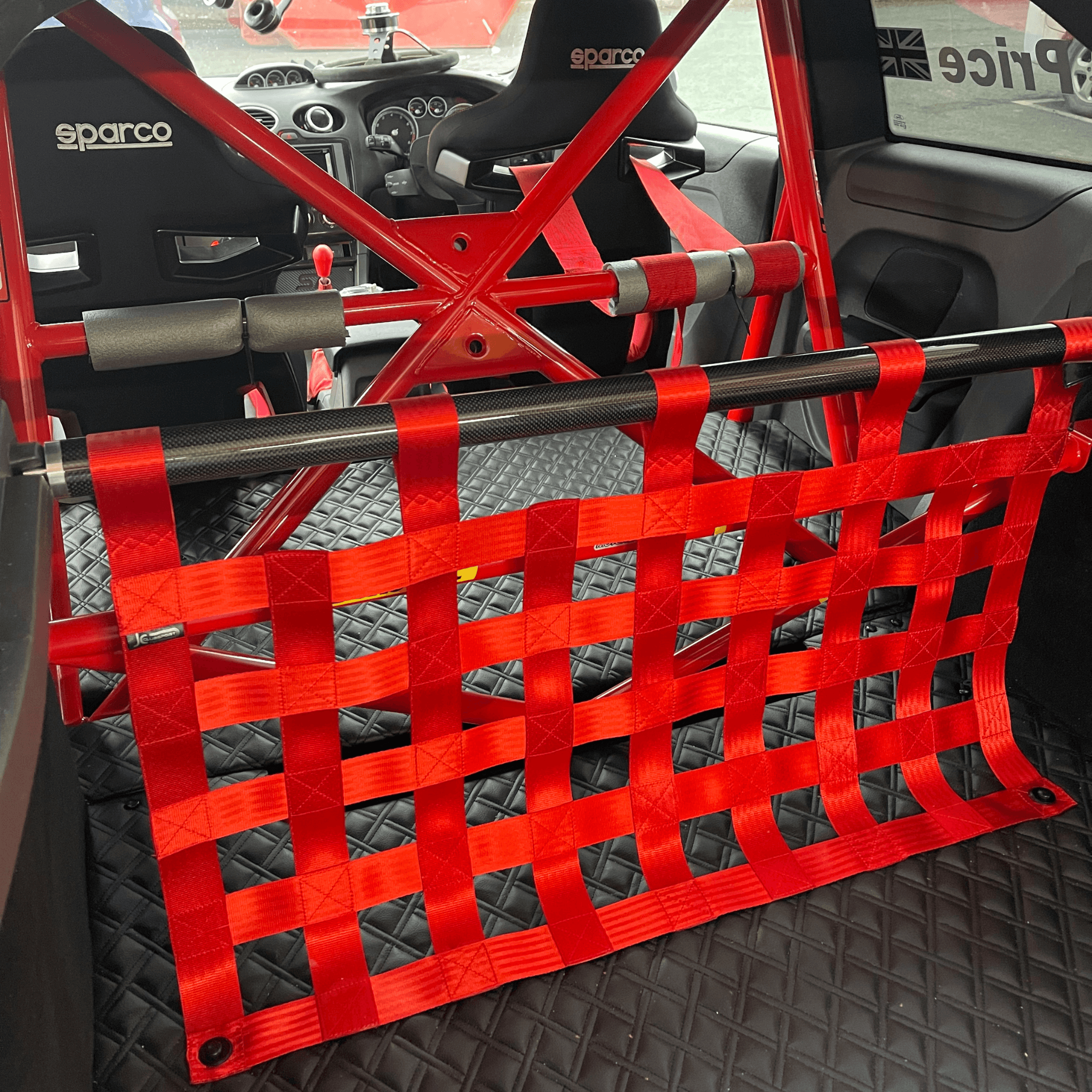 Ford Focus Mk2 ST RS Strut bar and Cargo net cargo-nets.co.uk