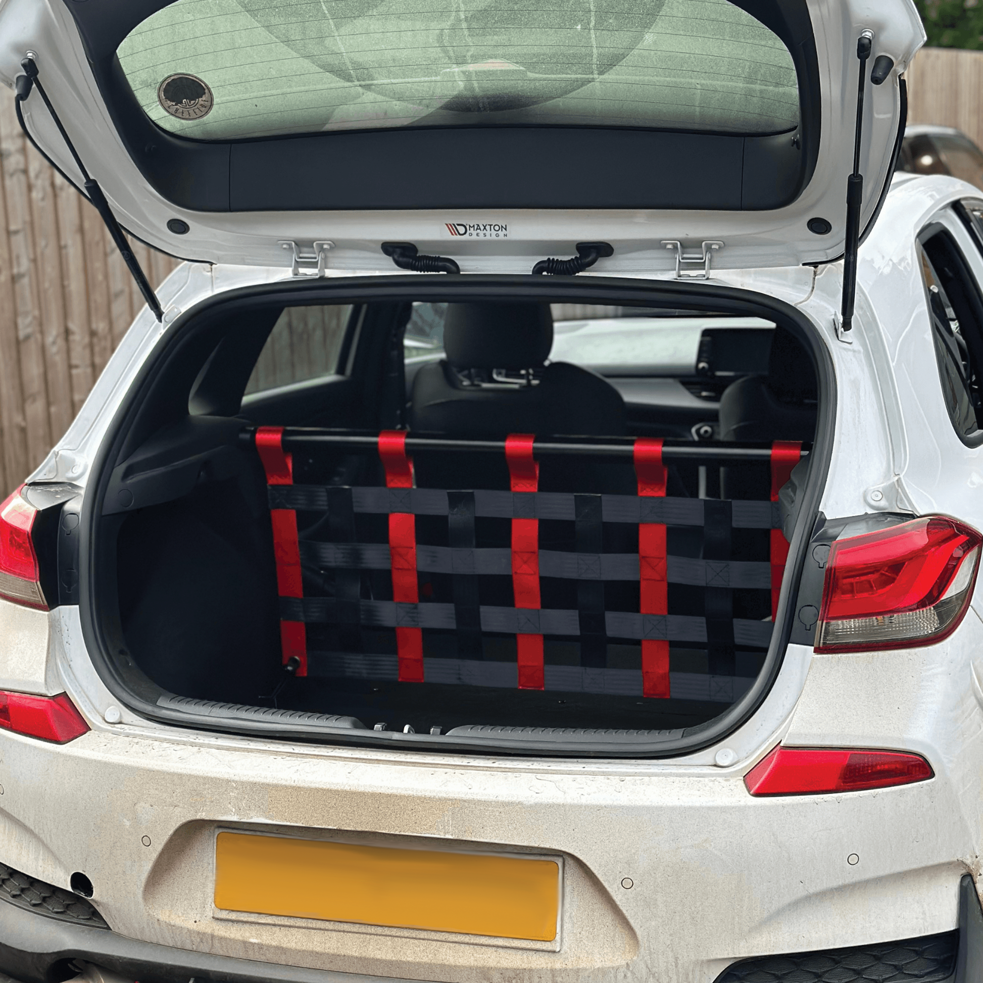 Hyundai i30N Strut bar and Cargo net cargo-nets.co.uk